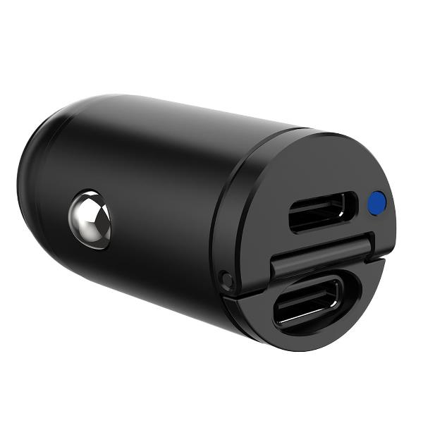 Celly 2USB-C CAR CHARGER 30W BLACK